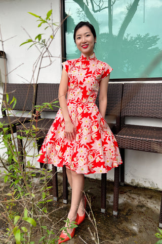 Penny Swing Dress in Blue Coral