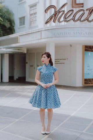 Summer Baby Blue And White Polka Dress