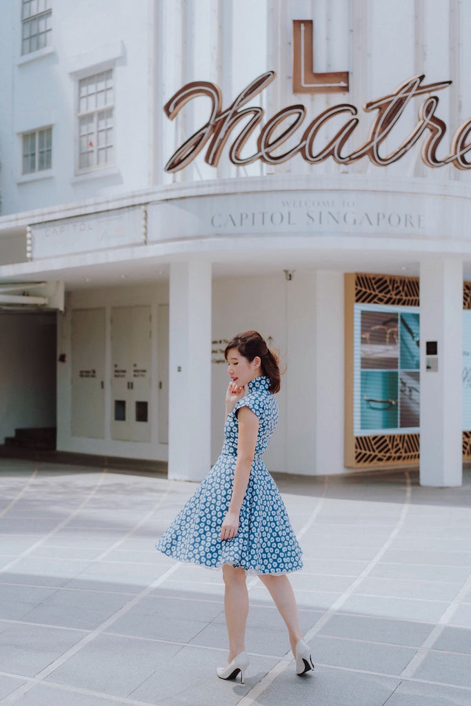 Ah Keow Swing Dress In Polka Floral