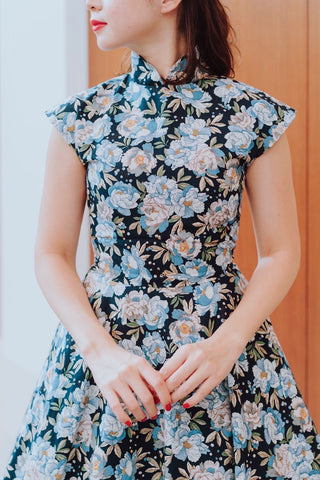 Kooi Lian Swing Dress in Yellow Floral