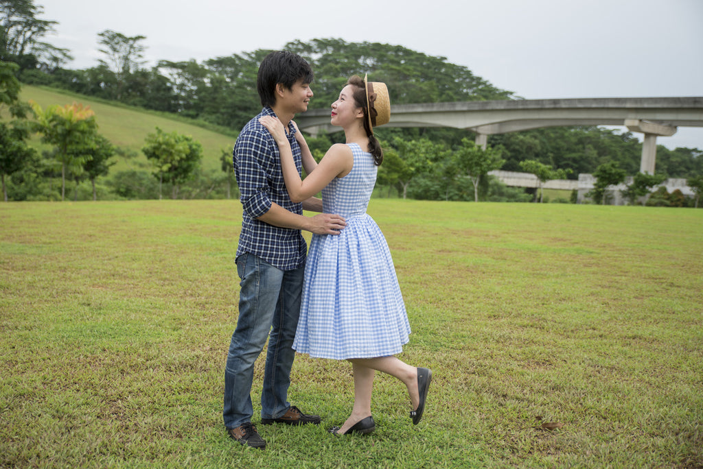 Powder Blue Gingham Piper Dress