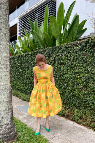 Harmon Swing Dress in Teal Conservatory