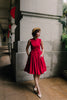 Mandarin Swing Dress In Red