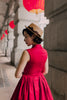 Mandarin Swing Dress In Red