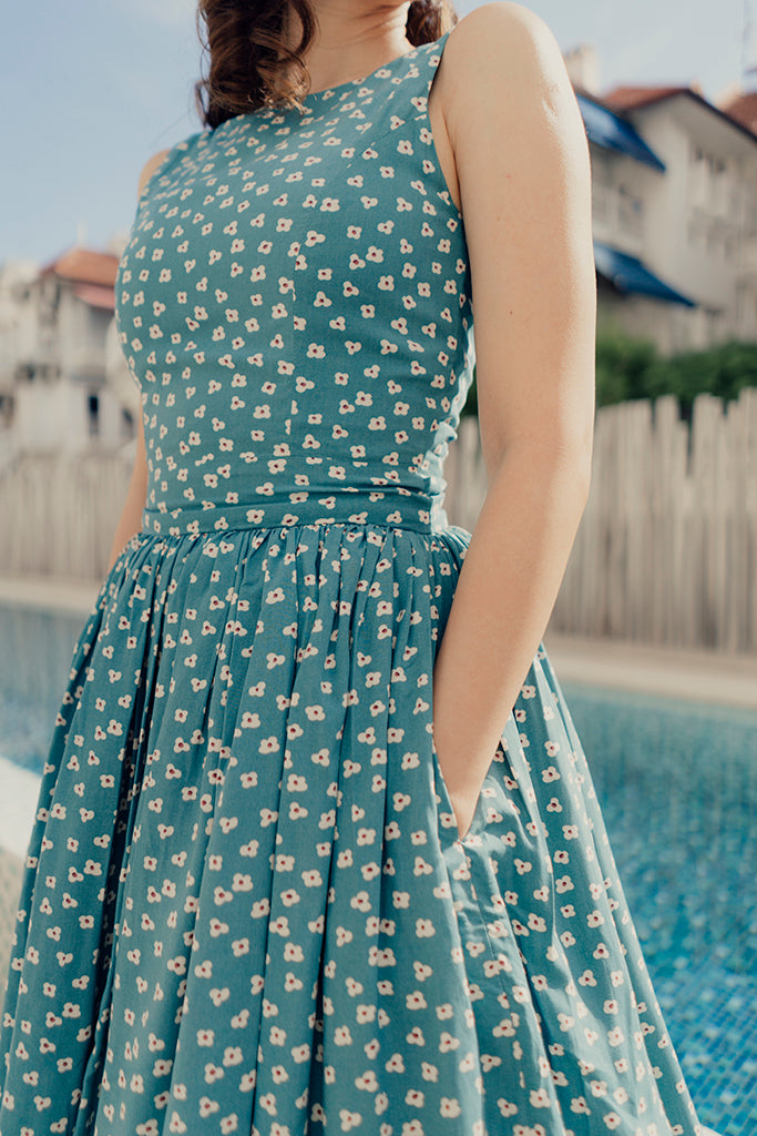 Light Blue Maiz Tea Dress