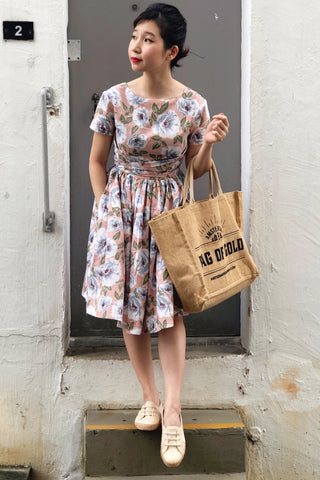 Lanz Inspired Dress in Blue Batik