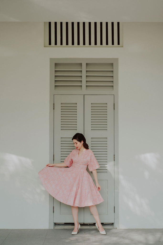 Miko Kimono Dress in Blush Floral